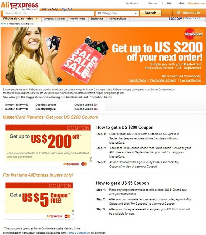 buy US$1000 can get US$200 Coupon