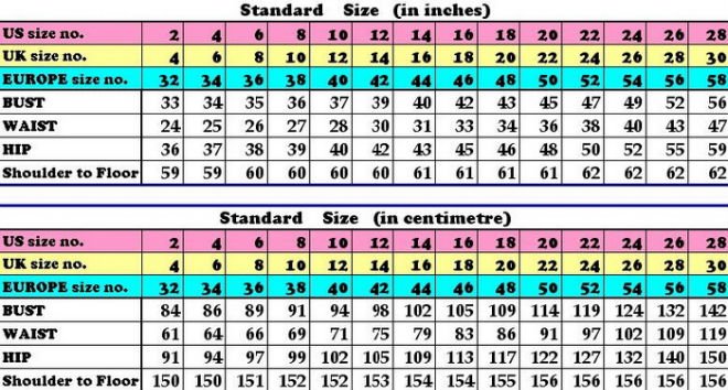 size chart
