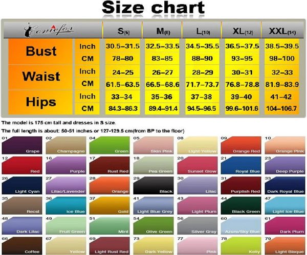 Coniefox color Chart