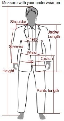 measurements of men's suit