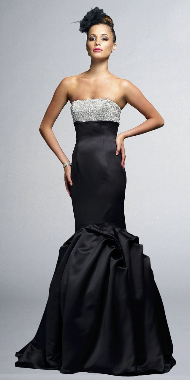 Metalic Bust Strapless Dresses By Alyce Designs.jpg