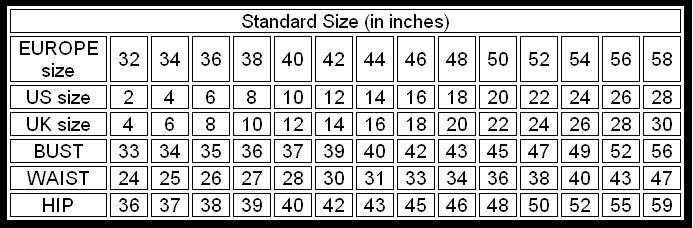 size chart