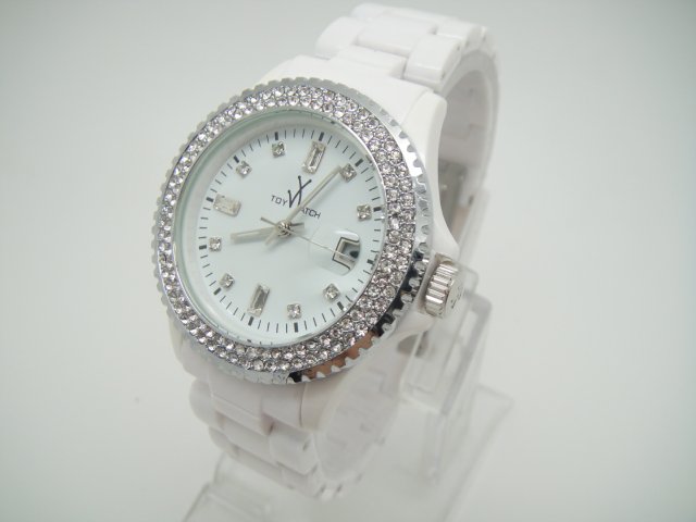 Free Shippment-New Coming Crystal Plasteramic Watch Collection 100% Warranty Quality Plastic Watch/10pcs