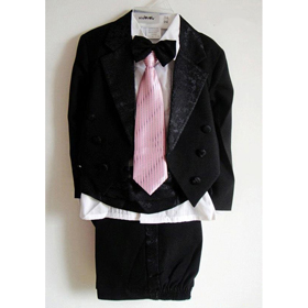 White Tuxedo Boys Attire Suit(Clothes+Pants+tie) Suits Dress Balck