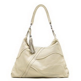 Guarantee 100% Genuine Leather Detail Sale Wholesale Free Gift Color Beige Tassel Hand Bag Hobo Bag