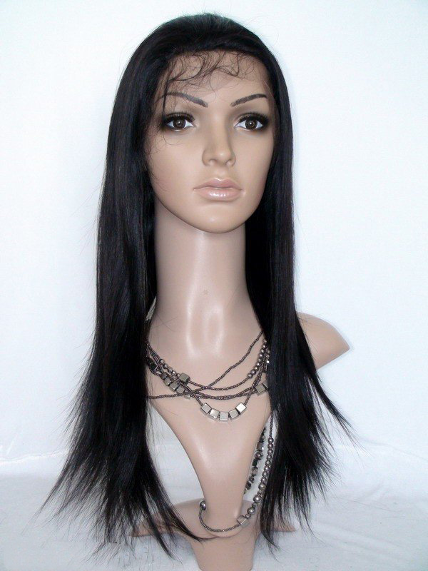 Wholesale Full Lace Silky Straight Real Human Hair Wig and Free Shipping