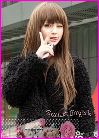 Free Shipping / Beauty Extra Long Straight Brown Human Hair Wig (10 Pcs/ Lot)