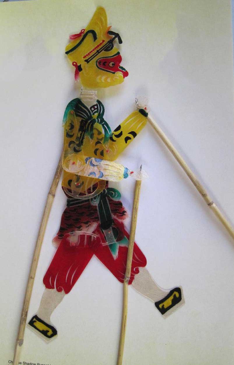 Free EMS Shipping Shadow Play Toys Handmade Carving Action Statue Monkey King For Christmas Gift