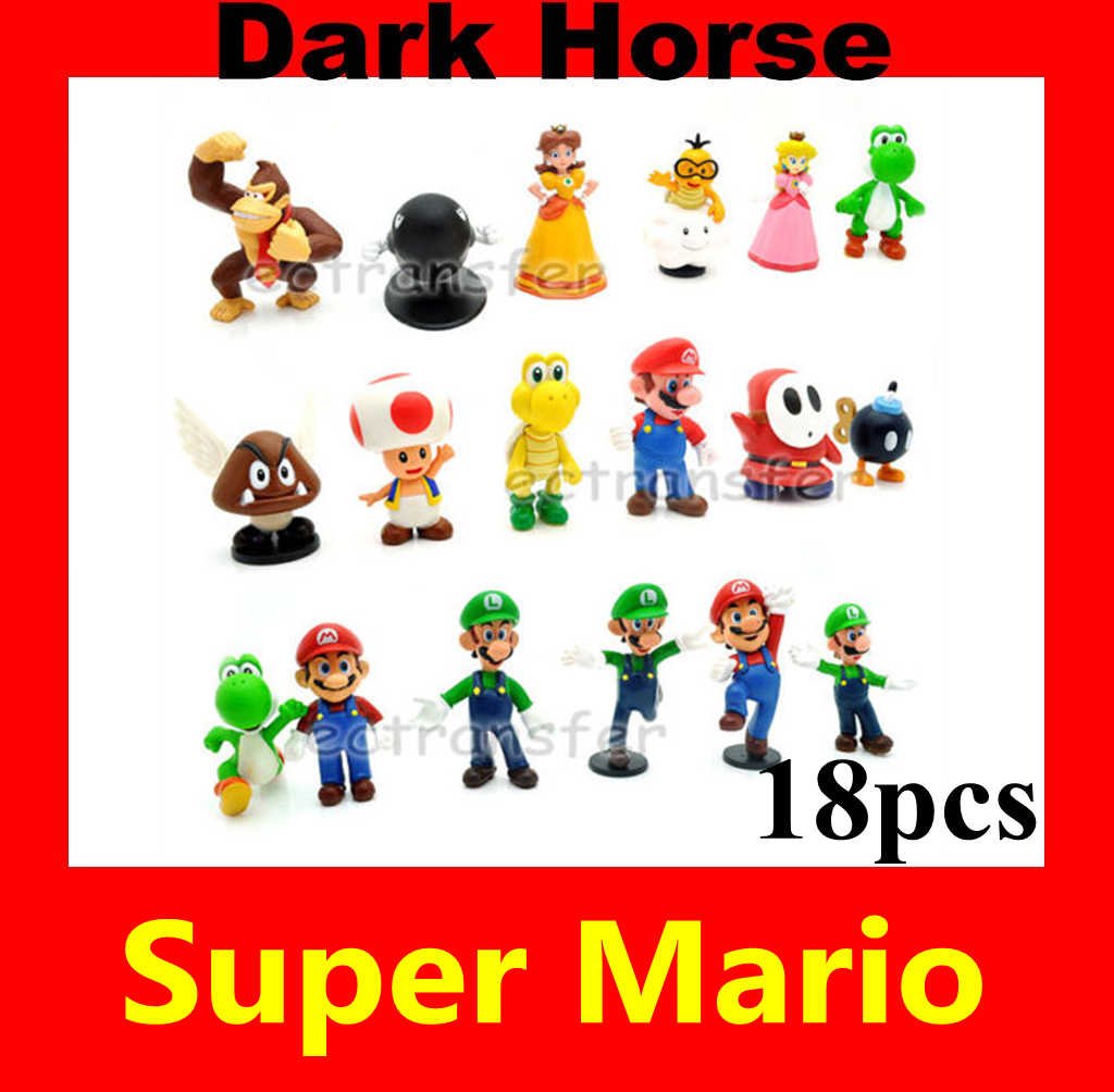 Free Shipping Ebay Hot! 18 Super Mario Figure Luigi Princess Yoshi X'mas Gift