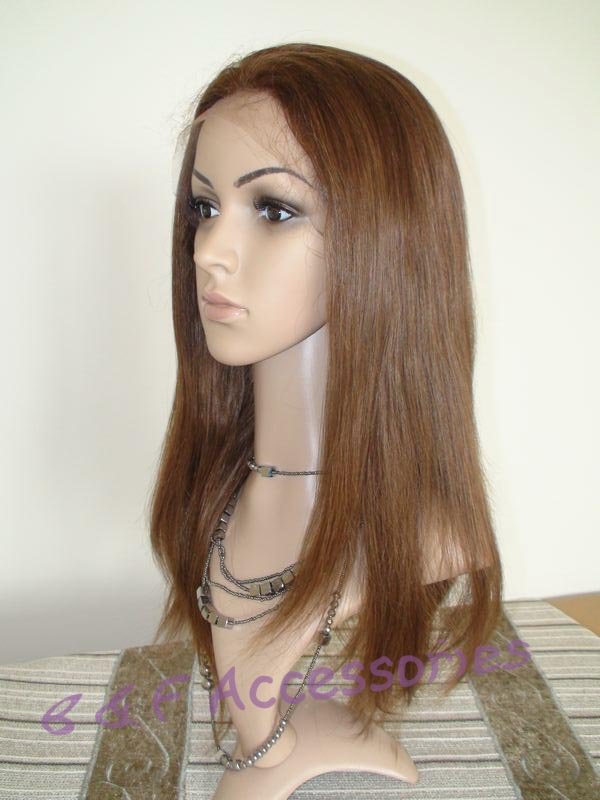 Hot Sale 18" Indian Remy Hair Front Lace Wigs Body Wave 1B Black Human Hair Wigs Free Shipping