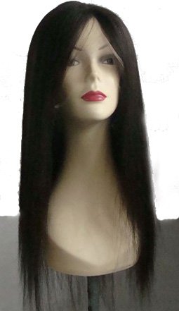 Free Shipping! Silk Straight Indian Human Hair Wig 18"-1B# Timely Delivery