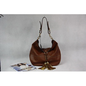 Free Shipping Greta Hobo in Oak Soft Matte Women's Geniune Leather Handbags Tassel Tote Bag