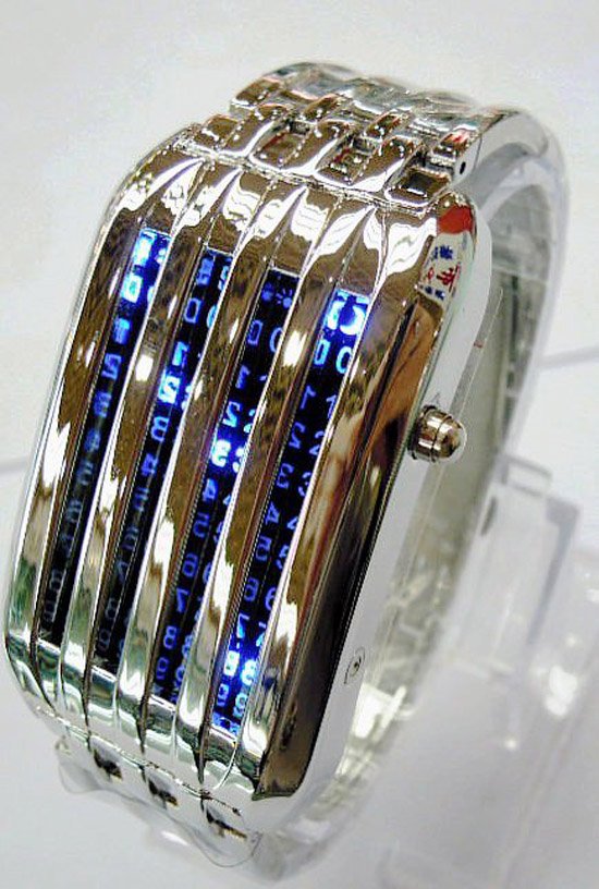 Free Shipping 44 Lights LED Watch with Fashionable Design of Star Shower