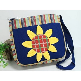 9 Pc/lot Sunflower Child Messenger Bag Lady Handbag Cotton Hobo Tote Messenger Bag 25X27cm Wholesale ---3 Colors