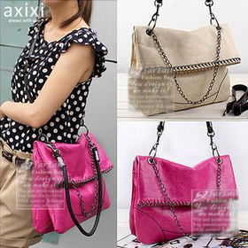 Wholesale+New PU Metal Chains Handbag Women Fashion Bag Lady's Handbag Hot Sale Hobo&Shoulder E108 MOQ 1pcs+Free Shipping