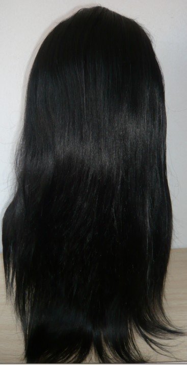 New Year Promotion 14" 100% Remy Human Hair Wig, Full Lace Wig Straight Color 1b# Free Shipping