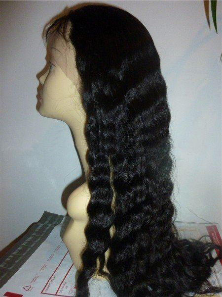 Chinese Deep Wave 22inch Full Lace Human Hair Wig