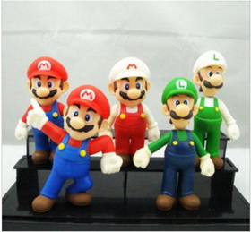 New Super Mario Five Styles With Black Base Action Figure
