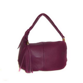 'jungle' Medium Hobo with Bamboo Ring and Tassel with Bamboo Detail and Metal Heads 232930 Purple