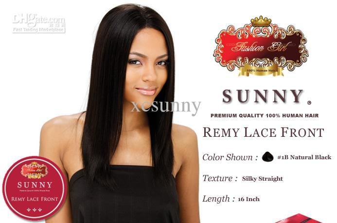 2011 New Celebrity Hairstyle 16" Silky Straight #1B Swiss Lace Front Human Hair Wigs SHR001