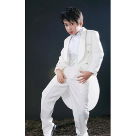 White Tuxedo Boys Wedding Suit(Clothes+Pants+tie)