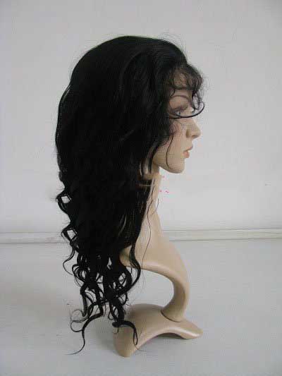 Full Lace Wigs 16" Indian Remy Hair Body Wave #1 Jet Black Human Hair Wigs Free Shipping