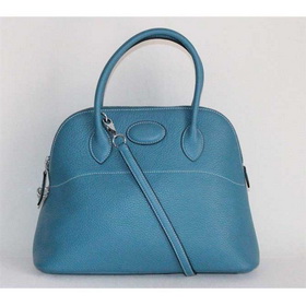 Wholesale Lady's Leather Blue Bolide Handbag Hobo Free Shipping