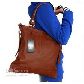 BROWN SHOULDER BAG HANDBAG PURSE HOBO Fashion Free Gift 100% REAL LEATHER