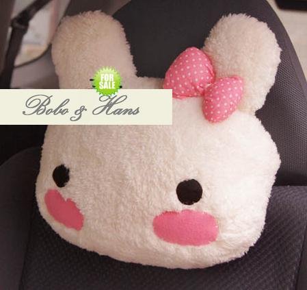 Free Shipping/2 Pcs/pair Cartoon Rabbit Head Pillow/Neck Pillow /Travel Car Pillow /cushion/Fashion Style/Wholesale