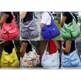 2011 Free Shipping Original 100% Canvas Navy Candy Colors Shoulder Bag/hobo Bag/Sports Bag
