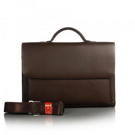 Men's PU Leather Dual-Use Briefcase - Coffee