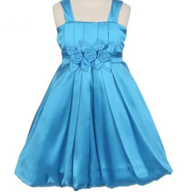 Custom Made Style Satin A-line Spaghetti Flower Girl Dresses Girl's