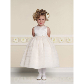 Sleeveless Sweetheart Neckline A-Line Tea-Length Flowergirl Dress