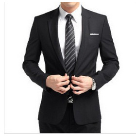 Black With Broad Shoulders Business leisure Men's Suits