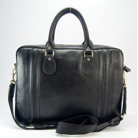 ^o^o^ Auth GG Black Calfhide Leather Brief Case Bag