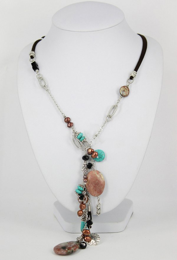 Turquoise & Garnet Necklace