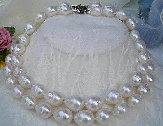 GENUINE 2ROW 11-12MM SOUTH SEA WHITE PEARL NECKLACE AAA