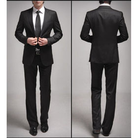 Free Shipping BRAND NEW Men's 2 Buckle Suit Black Coat + Suit Pants Clothing Size: S M L XL XXL