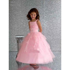 Scoop Necklines Organza Flower Girl Dress Junior Bridesmaid Dress