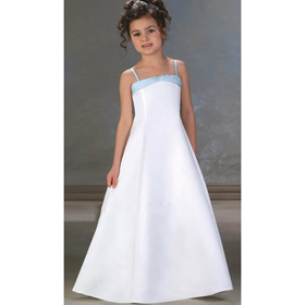 Custom-made Satin/voile/chiffion Bead Embroider Flower Girl Dress All Size Color Free FL-1236