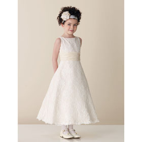 New Style Beauty Lace Organza Embroidery Flower Girl Dress