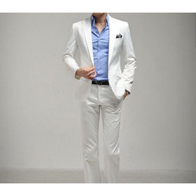 Wedding & Formal Pure White Slim & Fit Men's Suits