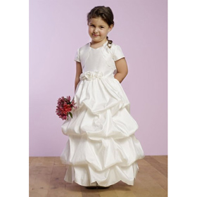 Free Shipping White Flower Girl Party Evening Dress