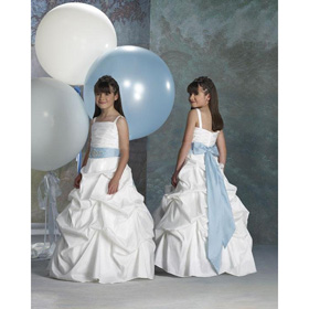 A-line Spaghett Floor Length Taffeta Sash Flower Girl Dresses Factory Directly