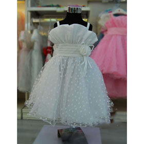 Free Shipping White Spaghetti Flower Girl Dresses First Communion Dress