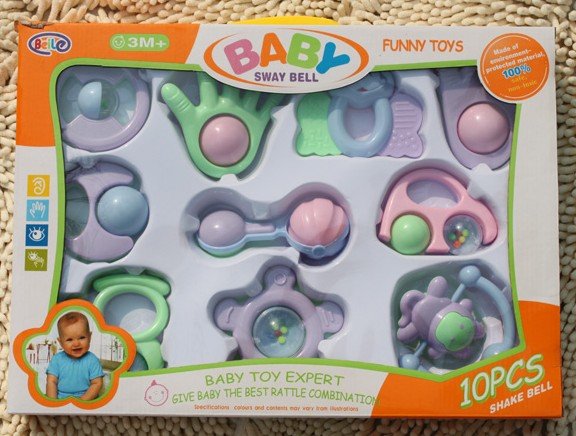 Freeshipping+BABY Happy Baby / Baby Rattle / 10 Sets of Toys