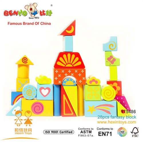Wooden Blocks Toys Non-toxic High Quality28pcs Fantasy Block ( Wooden Block, Wooden Educational Toy, Wooden Building Block)