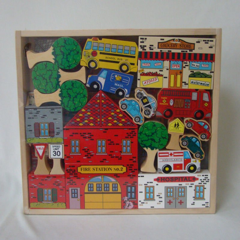 Wooden Toys Non-toxic-city Building Block Toy-wooden Block Toys-wooden Educational Toy-wooden Building Block Toy