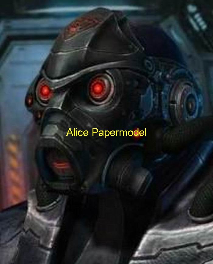 [Alice Papermodel]1:1Starcraft2 Models SC2 Models Terran Spectre Helmet Model Can Wear On Head