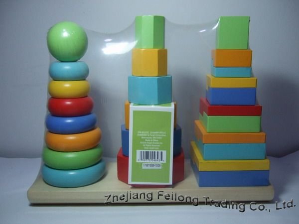 Wooden Geometric Stacker Big Size Children Wood Toys Free Shipping